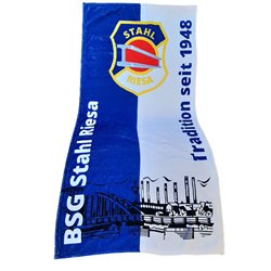 BSG Stahl Riesa Handtuch blau/weiss
